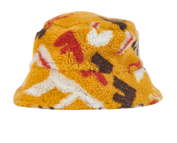 Fendi Abstract Print Teddy Bucket Hat, Poly, Yellow/Brown, Sz S, 2*